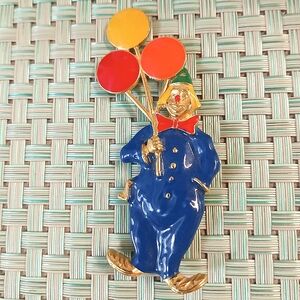 🎈Vintage Colorful Clown Brooch with Balloons🎈